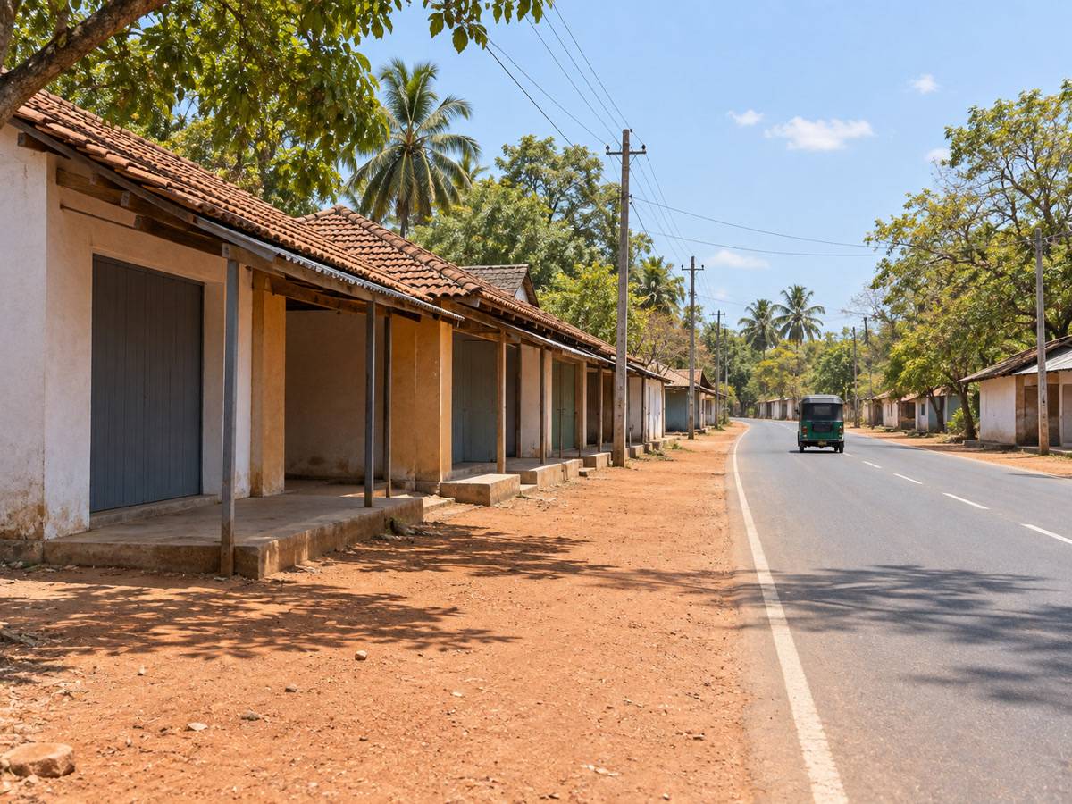 කදුරුවෙල A11 පාර — රතු පස් කොනක් සහ උළු වහල කඩ පේළියක්, පුවරු නැතුව